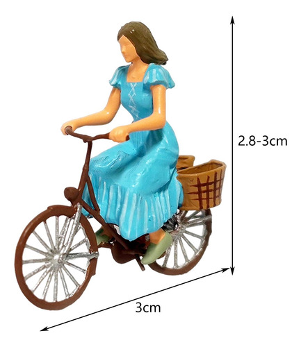 3 Uds 1:64 Figura Montar Bicicleta Niña Y Niño Modelo De