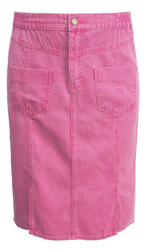 Saia Jeans Midi Elástico Ref111 Evangélica Plus Size 48 A 60
