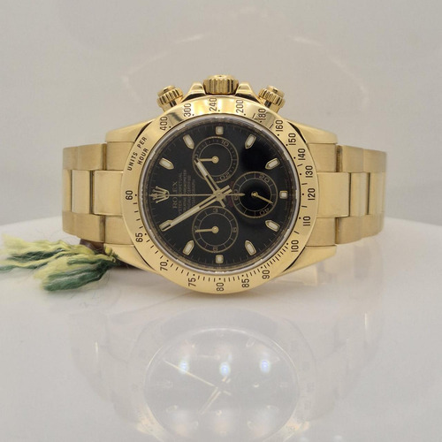 Rolex Daytona Full Yellow Gold Black Dial 40mm Completo Dourado Dourado Preto (Usado)