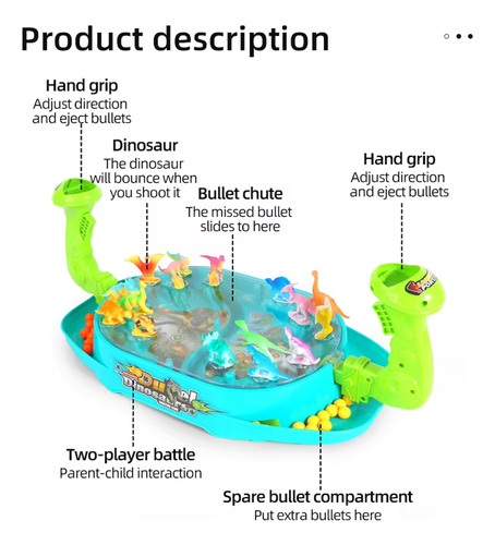 Para Juego Doble Catapult Marble Dinosaur Battle Board