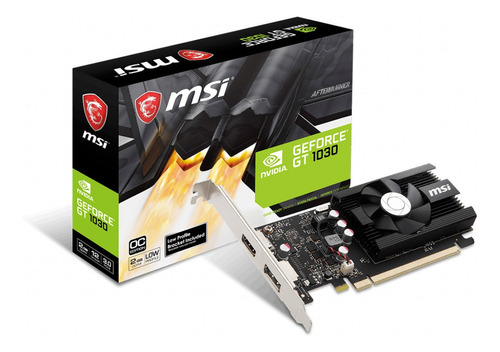 Imagen 1 de 4 de Placa de video Nvidia MSI  GeForce 10 Series GT 1030 GEFORCE GT 1030 2GD4 LP OC OC Edition 2GB