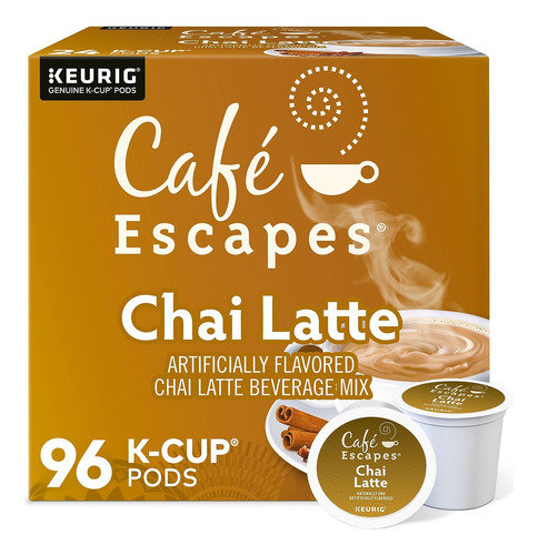 E Escapes, Bebida De Té Chai Latte, Cápsulas Keurig K...