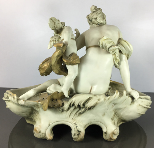 Antiguo Centro De Mesa Art Nouveau Porcelana Amphora Austria (Usado)