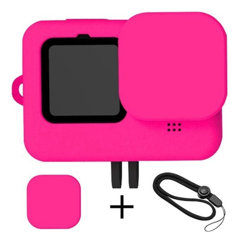 Capa De Silicone Proteção Lente Para Gopro Hero 11 Black Cor Pink