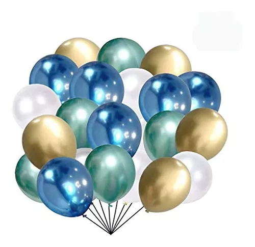  Globos metálicos dorados de látex para fiesta, paquete