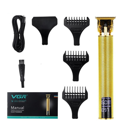 Maquina Cortar Pelo Trimmer Vgr V-265 Display Led Recargable