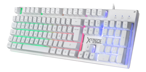 Kit Gamer 2 En 1 Xtreme Pc Battle Chief Teclado Mouse Blanco