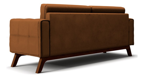 Sofá 180 Cm 3 Lugares Sandero C-262 Veludo Telha - Domi Cor Rosa-claro Desenho Do Tecido Liso