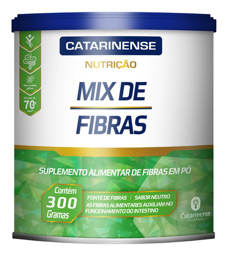 Mix De Fibras Em Pó 300g Catarinense 4,5g De Fibra Por Dose Sabor Sem sabor