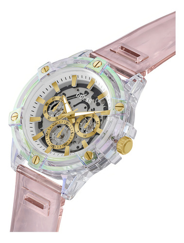 Reloj Guess King Rosa Hombre Caballero Bisel Blanco Fondo Blanco