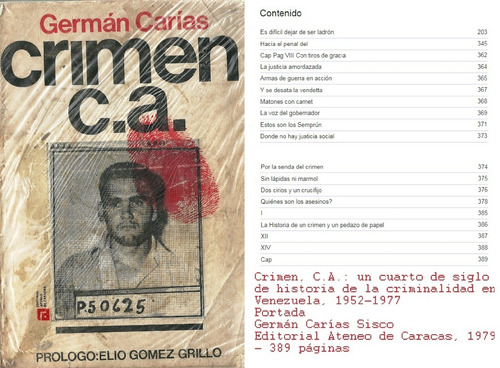 Crimen Ca La Criminalidad En Venezuela German Carias  