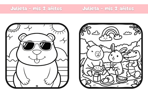 40 Libros Libritos Para Colorear Capibara Capybara 15x20