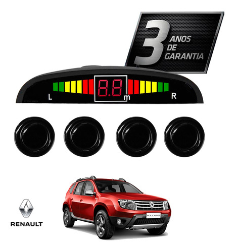 Sensor De Ré Estacionamento Preto Renault Duster 2017 2018