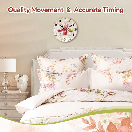 Taheat De 8 Pulgadas Flores Flores Reloj De Pared, Pequeños