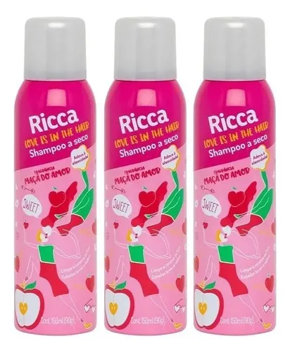 Shampoo A Seco Ricca Maça Do Amor 150ml ​3und