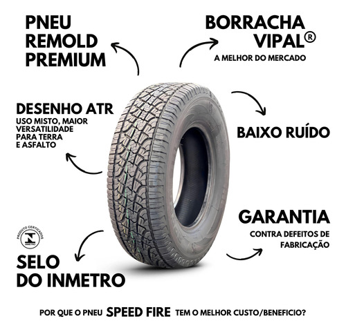Kit De 2 Pneus Aro 16 245/70r16 Remold Atr Speed Fire