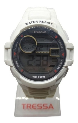 Reloj Tressa Digital De Hombre Blanco Funciones Modelo Manu