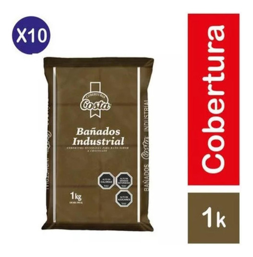 Cobertura Industrial Costa X10 Pack Bañados Chocolate