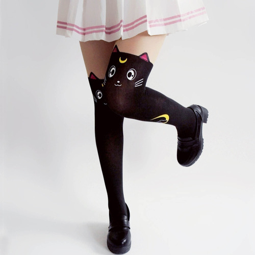 Panti Medias Estampadas Hasta La Rodilla Diseño Sailor Moon