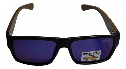 Óculos De Sol Snowfly Casual Unissex Preto/madeira Cy2209-c6