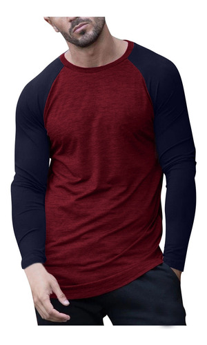 Tops Polera Casual A Juego Con Mangas Raglán Para Hombre 4