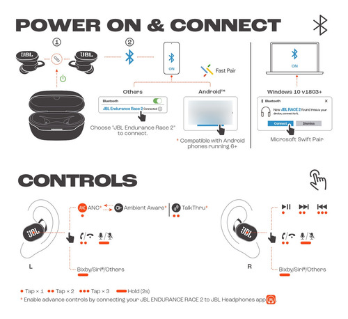 Fone De Ouvido Jbl Endurance Race 2 Bluetooth Esportivo