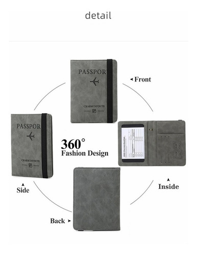 Porta Pasaporte Documentos Funda Protectora Viaje Con Rfid Color Marrón