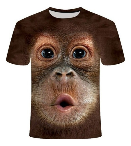 Camiseta Con Estampado 3d Orangutan/mono