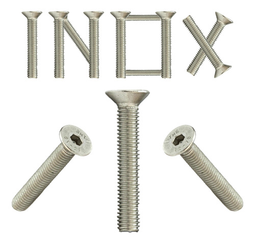 Parafuso Allen Cabeça Chata M10 X 70 Aço Inox A2 - 10 Peças