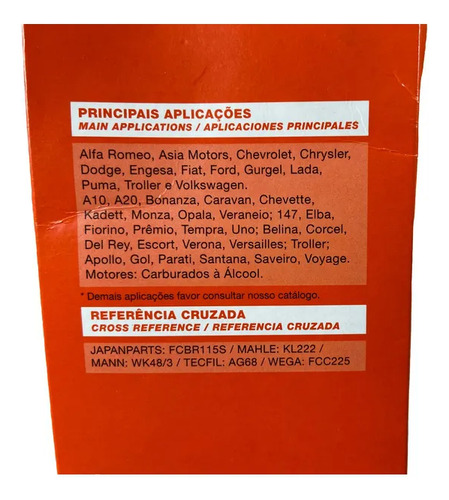 Filtro De Combustível Fram G5188 Para Ford F100 / Vw Quantum
