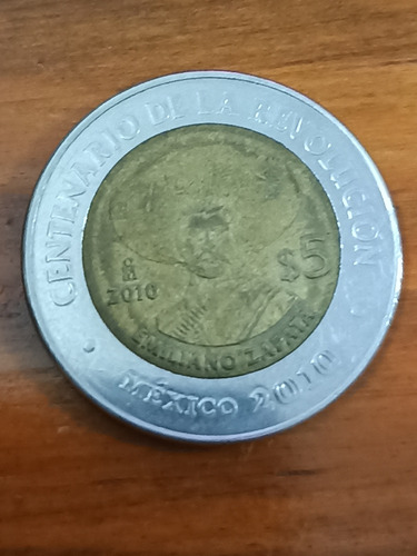 Moneda De Zapata $5 Pesos 