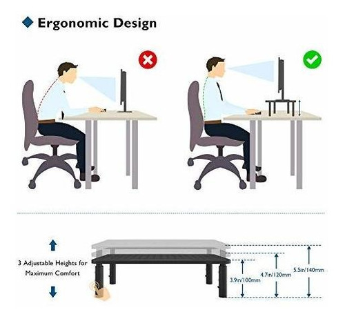 Imagen 3 de 6 de Soporte Vertical Para Monitor, Soporte De Monitor Ajustable