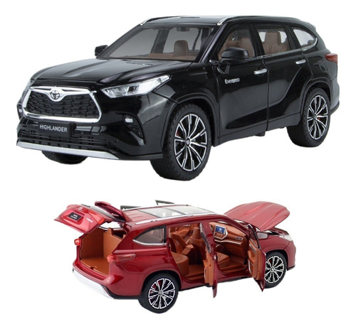 Toyota Highlander Miniatura Metal Car Con Luz Y Sonido 1/24