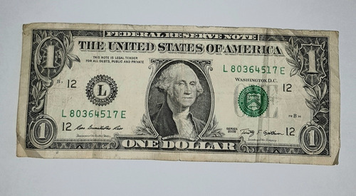 Billete De 1 Dolar U.s. Antiguo Circulado,colección.