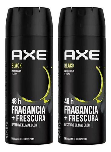 X2 Desodorante Spray Axe Black Pera Frozen Cedro 150ml