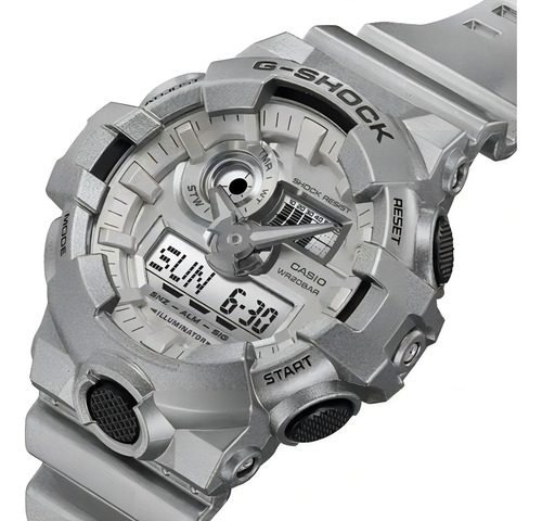 Reloj Casio G-shock Retrofuturista Plateado Ga-700ff-8a Color del fondo Gris