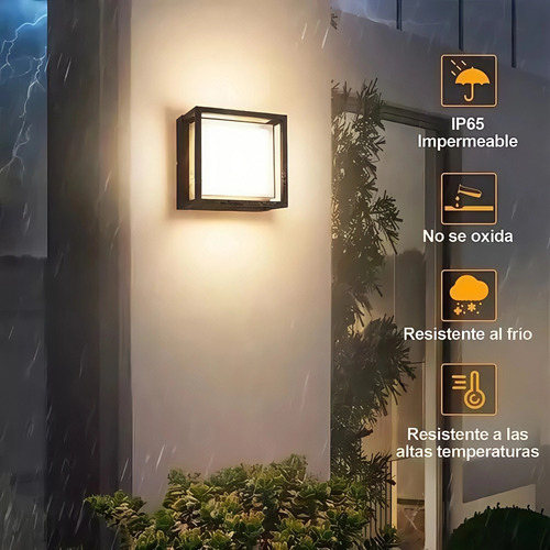 Lámpara de Pared Impermeable Led Moderna para Exteriores Judeng N5131 Color Negro