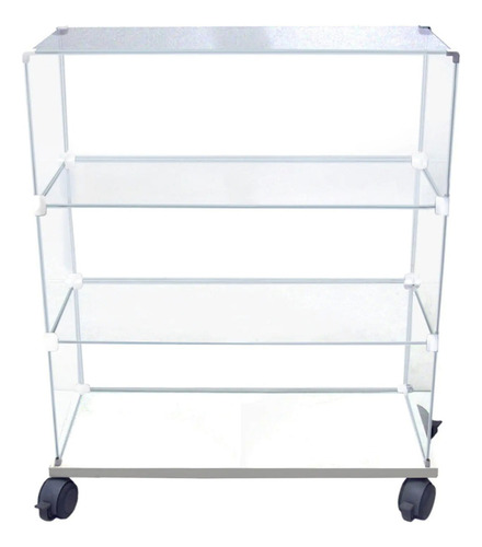 Balcão De Vidro Vitrine Mdf Branco 0,80 X 1,00 X 0,30