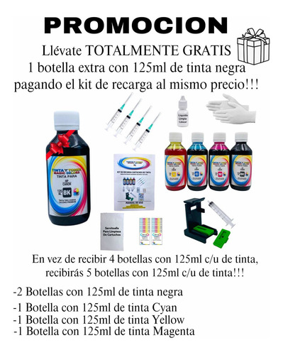 Imagen 4 de 10 de Kit De Recarga Para Cartucho Hp 667 664, 662, 122, 125ml