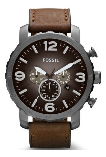Relógio Masculino Fossil Jr1424/2pn 53mm Couro Marrom + Nf-e