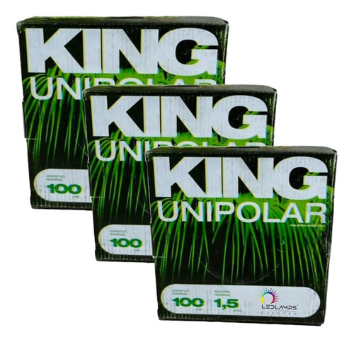Pack X 3 Rollos Cable Unipolar King 1.5mm 100m C/u Colores