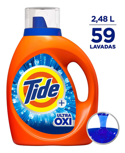 Detergente Liquido Tide High Ultra Oxi 59 Lavadas 2.48l