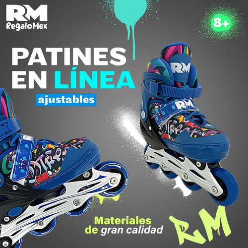 Patines En Linea Ajustables 19.5-23.5 Deportivos De Aluminio