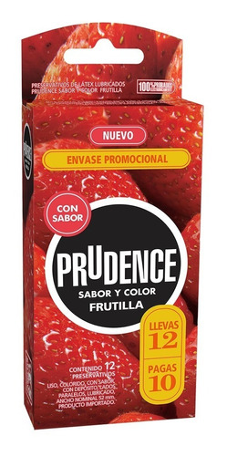  Preservativo Prudence Frutilla 12 Unidades