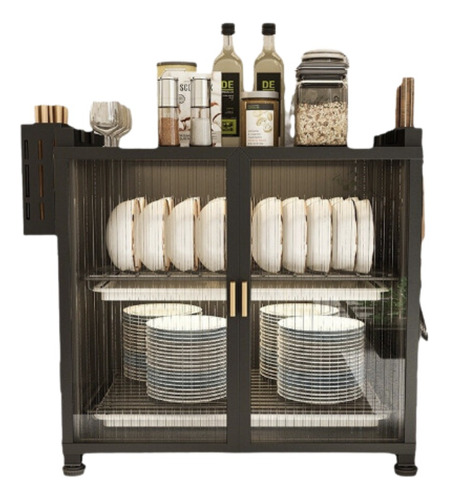 Estante Escurridor Almacenamiento Cocina Alacena 2 Niveles Color Negro