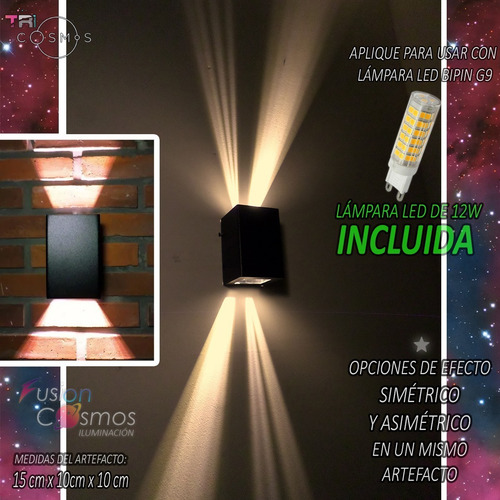 Imagen 6 de 10 de Proyector Luz Pared Efecto Transformable 6 Rayos X - Led 12w