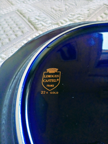 Plato Decorativo Limoges Castel 25cm Azul Cobalto (Usado)