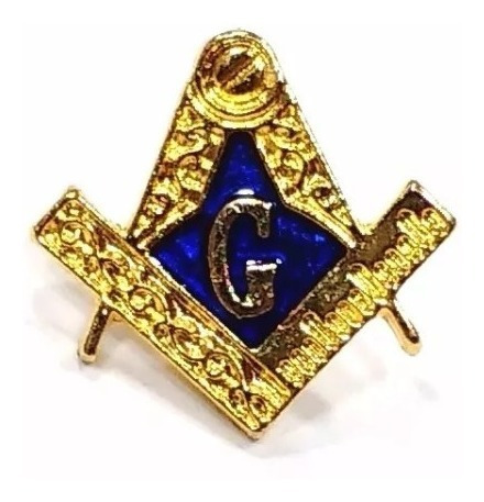 Pim Bótom Broche Maçonaria Azul 12mm Folheado Ouro Qualidade