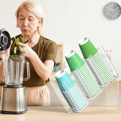 Soporte De Vasos Y Tapas De Papel, Soporte De Vasos De Acríl