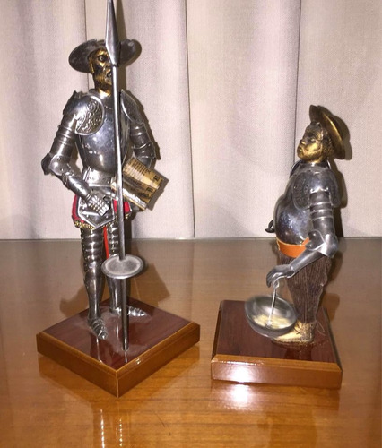 Figuras De Metal - Quijote Y Sancho Panza - 14 Cm